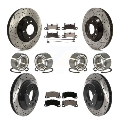 Kit de rotors et plaquettes de frein à disque revêtus de roulements avant et arrière (10 pièces) pour Porsche Cayenn