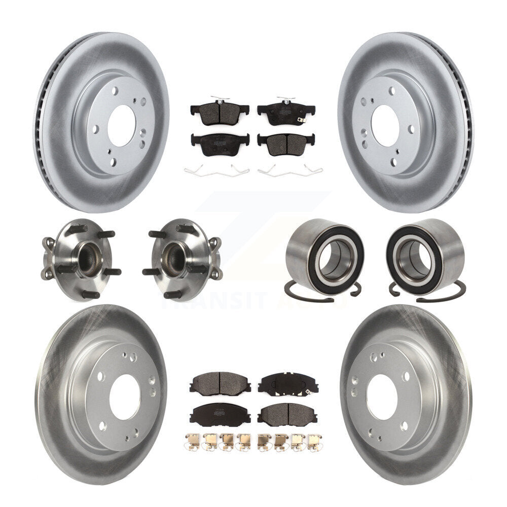 Kit de plaquettes de rotor de frein revêtues de roulement de moyeu avant et arrière (10 pièces) pour Honda Insigh 19-22
