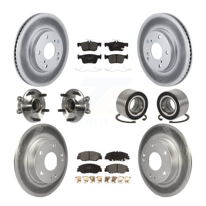 Kit de plaquettes de rotor de frein revêtues de roulement de moyeu avant et arrière (10 pièces) pour Honda Insigh 19-22