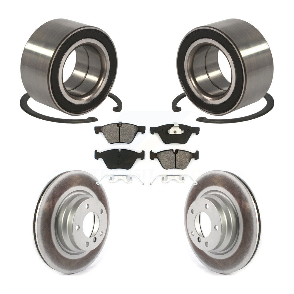 Kit de rotors et plaquettes de frein à disque enduits de roulement de roue avant pour BMW 330xi 2006