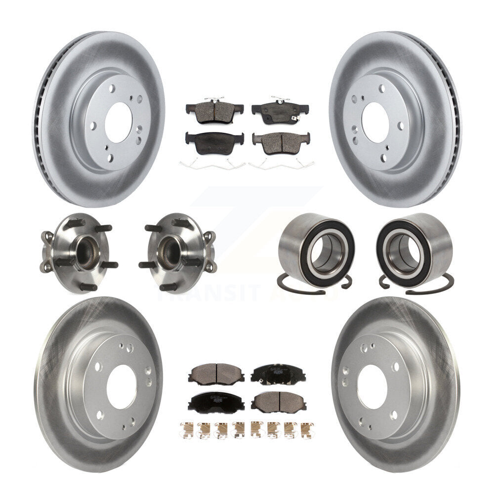 Kit de plaquettes de rotor de frein revêtues de roulement de moyeu avant et arrière (10 pièces) pour Honda Insigh 19-22