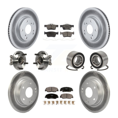 Kit de plaquettes de rotor de frein revêtues de roulement de moyeu avant et arrière (10 pièces) pour Honda Insigh 19-22