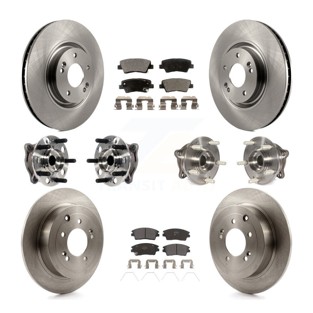 Kit de rotors et plaquettes de frein à disque, roulements de moyeu avant et arrière (10 pièces) pour Kia Sportage
