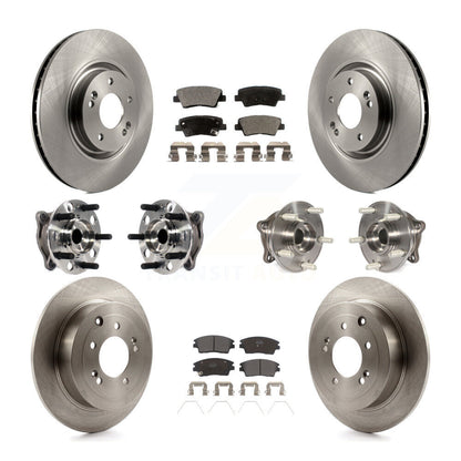 Kit de rotors et plaquettes de frein à disque, roulements de moyeu avant et arrière (10 pièces) pour Kia Sportage