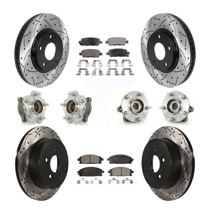 Kit de plaquettes de rotor de frein enduites de roulement de moyeu avant et arrière (10 pièces) pour Nissan Ques 04-09