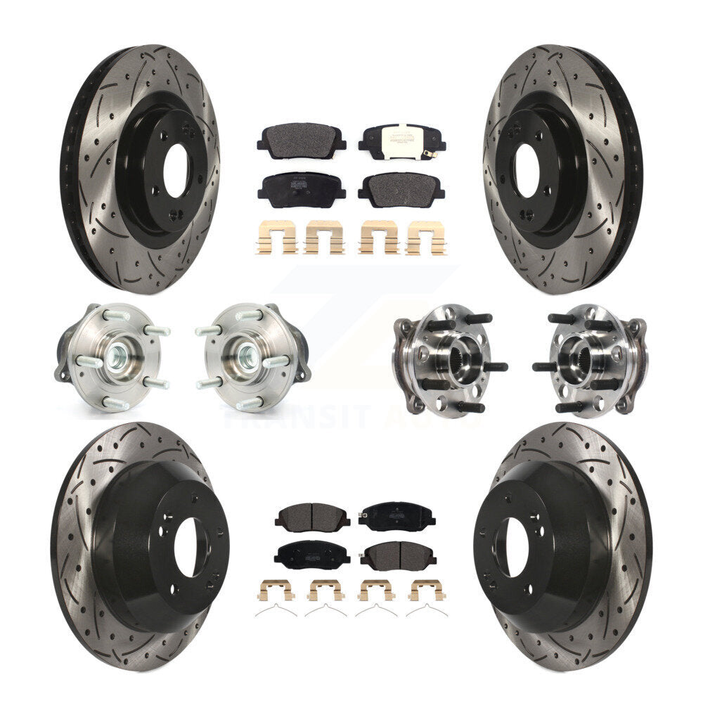 Kit de plaquettes de Rotor de frein revêtues de roulement de moyeu avant et arrière (10 pièces) pour Hyundai Santa Fe X