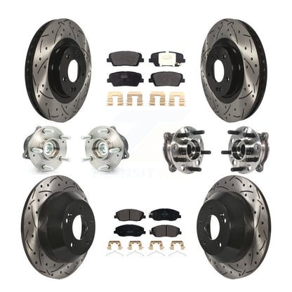 Kit de plaquettes de Rotor de frein revêtues de roulement de moyeu avant et arrière (10 pièces) pour Hyundai Santa Fe X