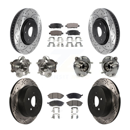 Kit de plaquettes de rotor de frein enduites de roulement de moyeu avant et arrière (10 pièces) pour INFINITI FX35 FX3