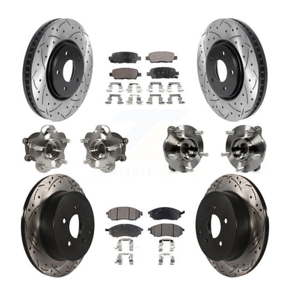 Kit de plaquettes de rotor de frein enduites de roulement de moyeu avant et arrière (10 pièces) pour INFINITI FX35 FX3