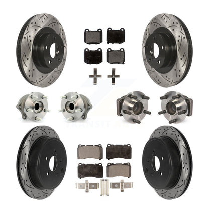 Kit de rotors et plaquettes de frein à disque revêtus de roulement de moyeu avant et arrière (10 pièces) pour Toyota 8