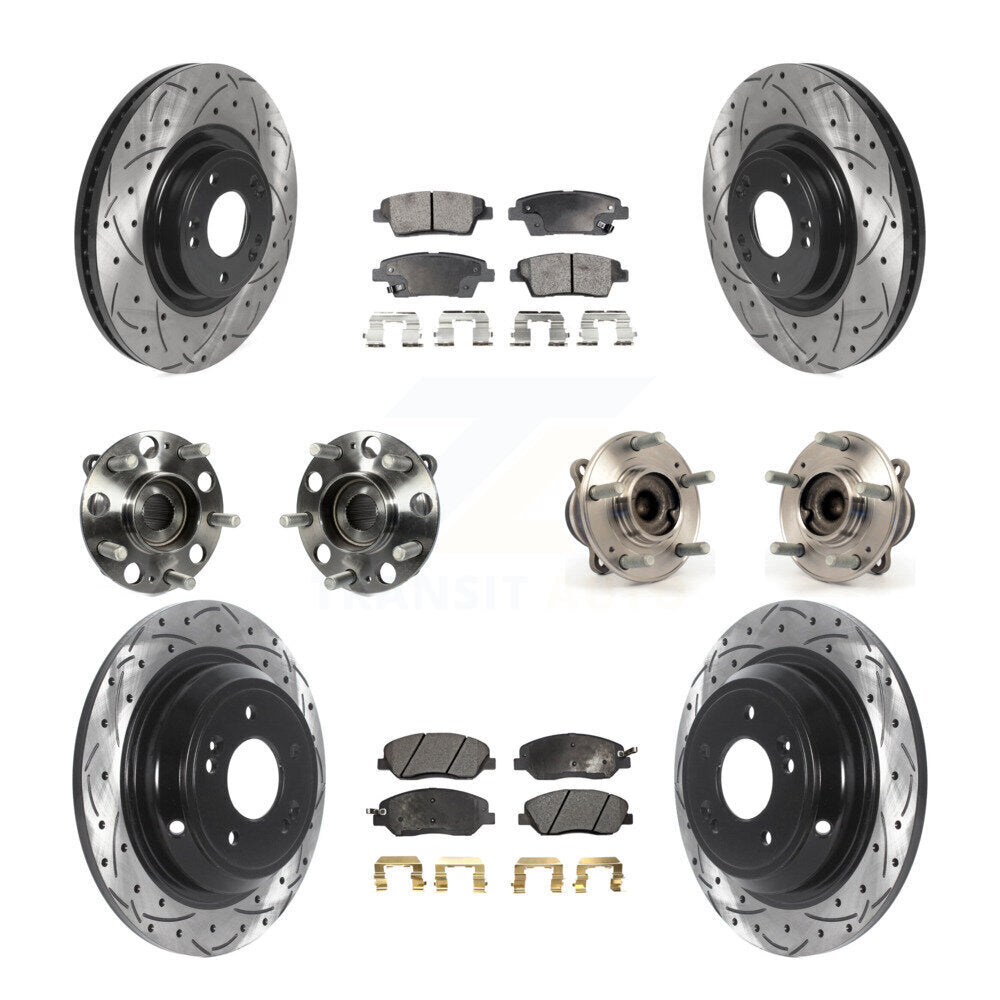 Kit de plaquettes de Rotor de frein, roulement de moyeu avant et arrière (10 pièces) pour Hyundai Genesis 3.8