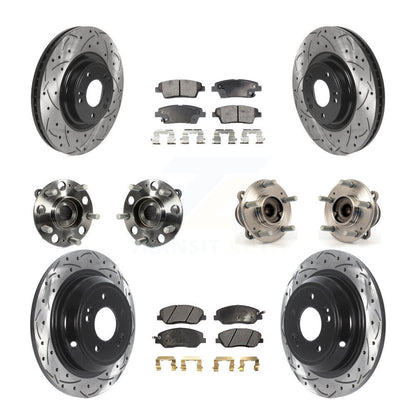 Kit de plaquettes de Rotor de frein, roulement de moyeu avant et arrière (10 pièces) pour Hyundai Genesis 3.8