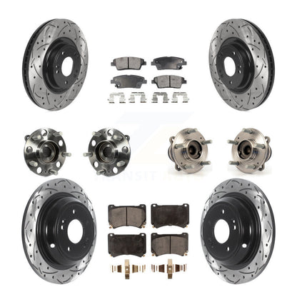 Kit de rotor et de plaquettes de frein revêtus de roulement de moyeu avant et arrière (10 pièces) pour Hyundai Genesi