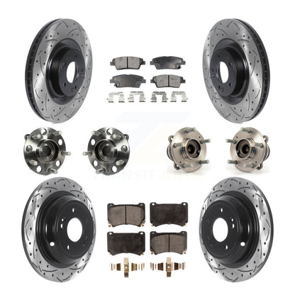 Kit de plaquettes de rotor de frein, roulement de moyeu avant et arrière (10 pièces) pour Hyundai Genesis 5.0