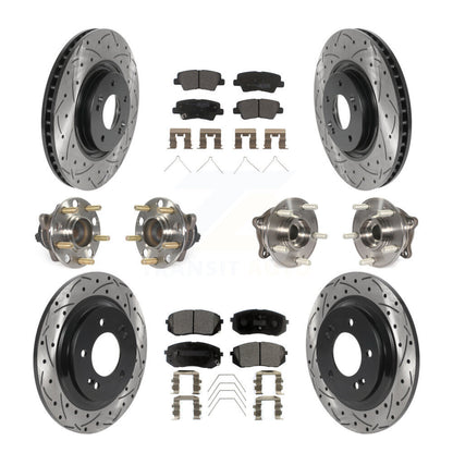 Kit de rotor et de plaquettes de frein à disque revêtus de roulement de moyeu avant et arrière (10 pièces) pour Kia Optim