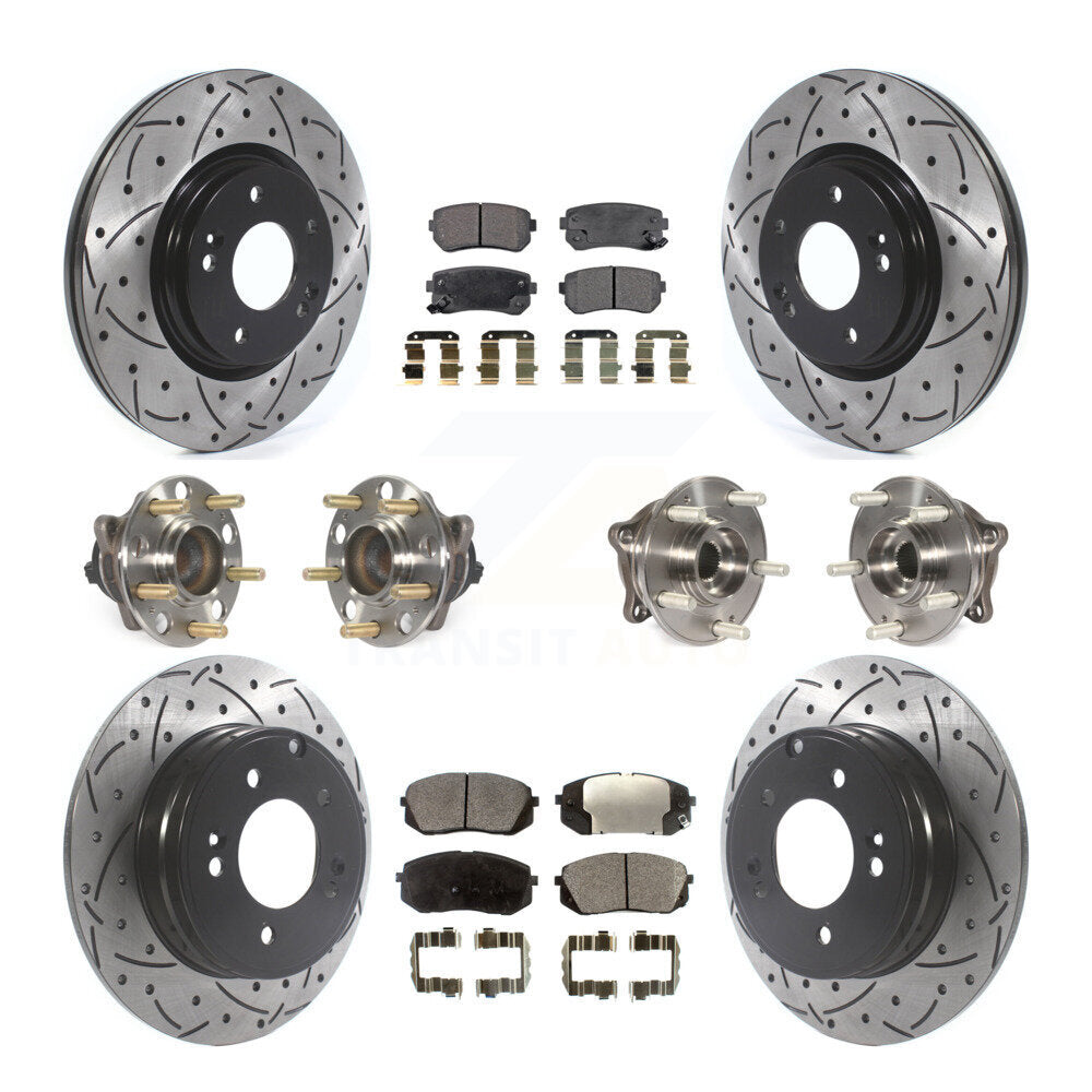 Kit de plaquettes de Rotor de frein à disque revêtu de roulement de moyeu avant et arrière (10 pièces) pour Hyundai Sonat