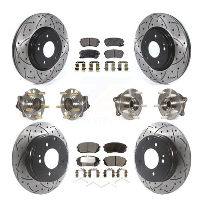 Kit de plaquettes de Rotor de frein à disque revêtu de roulement de moyeu avant et arrière (10 pièces) pour Hyundai Sonat