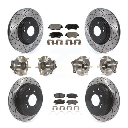 Kit de plaquettes de rotor de frein enduites de roulement de moyeu avant et arrière (10 pièces) pour Hyundai Tucson Ki