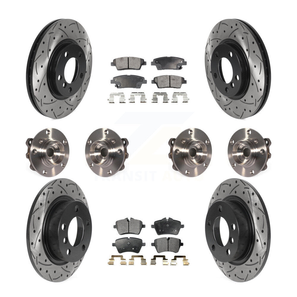 Kit de plaquettes de rotor de frein revêtues de roulement de moyeu avant et arrière (10 pièces) pour Mini Cooper Pacema