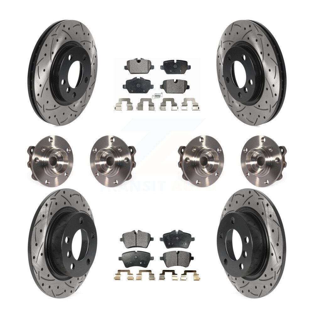 Kit de plaquettes de rotor de frein revêtues de roulement de moyeu avant et arrière (10 pièces) pour Mini Cooper Pacema