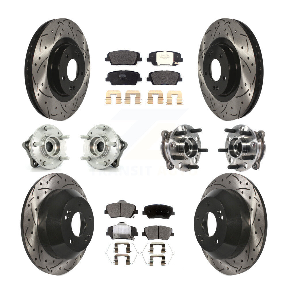 Kit de plaquettes de Rotor de frein revêtues de roulement de moyeu avant et arrière, pour Hyundai Santa Fe Sport AW