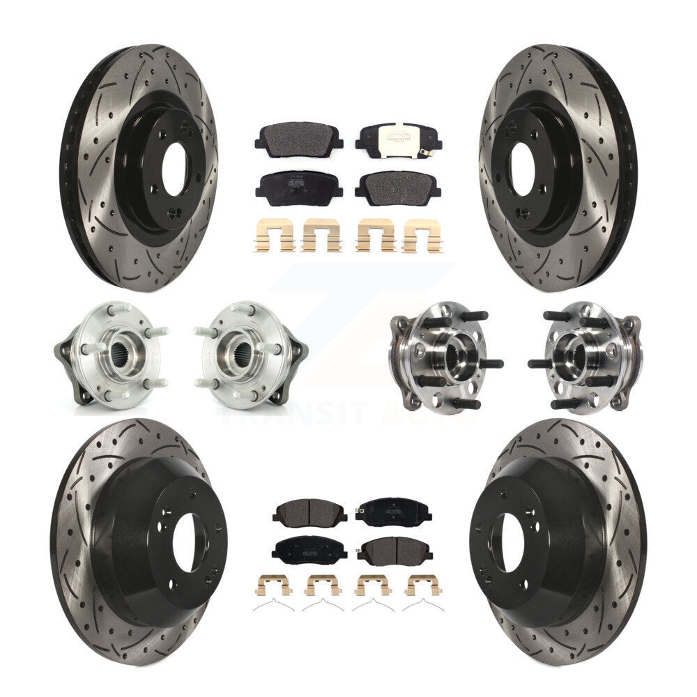 Kit de plaquettes de Rotor de frein revêtues de roulement de moyeu avant et arrière (10 pièces) pour Hyundai Santa Fe X