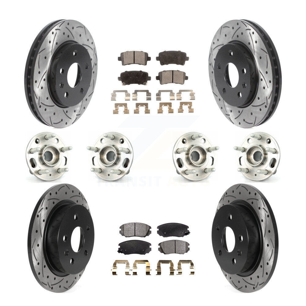Kit de rotors et plaquettes de frein revêtus de roulement de moyeu avant et arrière (10 pièces) pour Chevrolet Malib
