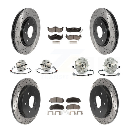 Kit de plaquettes de rotor de frein enduites de roulement de moyeu avant et arrière (10 pièces) pour Nissan Armada QX5