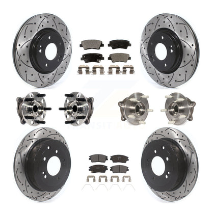 Kit de plaquettes de rotor de frein enduites de roulement de moyeu avant et arrière (10 pièces) pour Hyundai Tucson Ki
