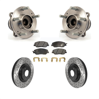 Kit de plaquettes de Rotor de frein, roulement de moyeu avant, fente percée, pour Hyundai Genesis 2012 3.8