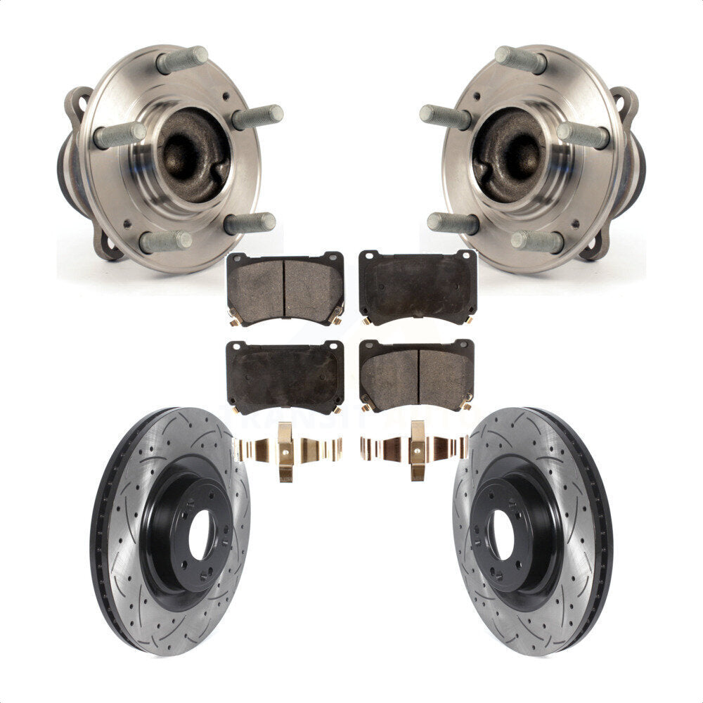 Kit de plaquettes de Rotor de frein, roulement de moyeu avant, fente de perçage, pour Hyundai Genesis Equu