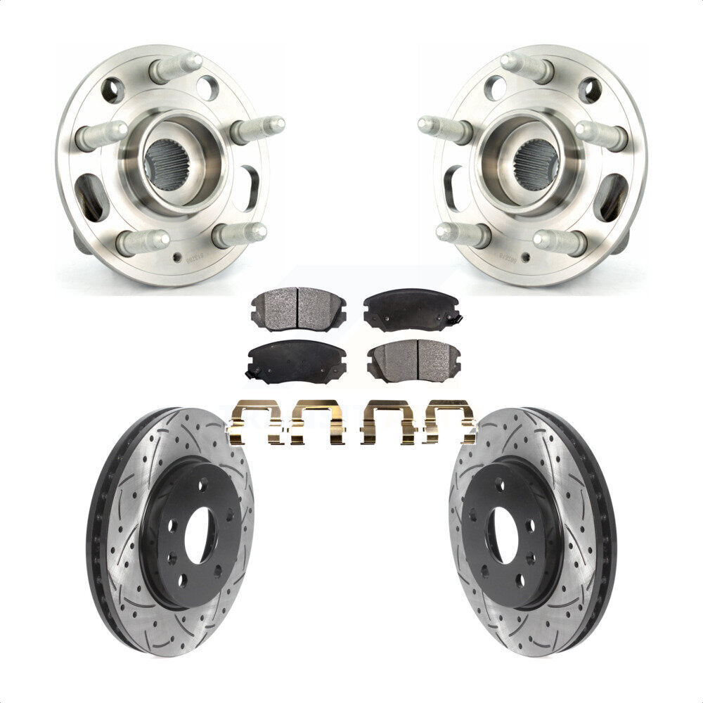 Kit de plaquettes de Rotor de frein, roulement de moyeu avant, fente de perçage, pour Chevrolet Malibu Buic