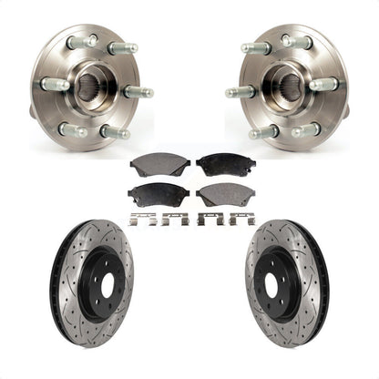 Kit de plaquettes de Rotor de frein, roulement de moyeu avant, fente de perçage, pour Cadillac SRX Saab 9-4
