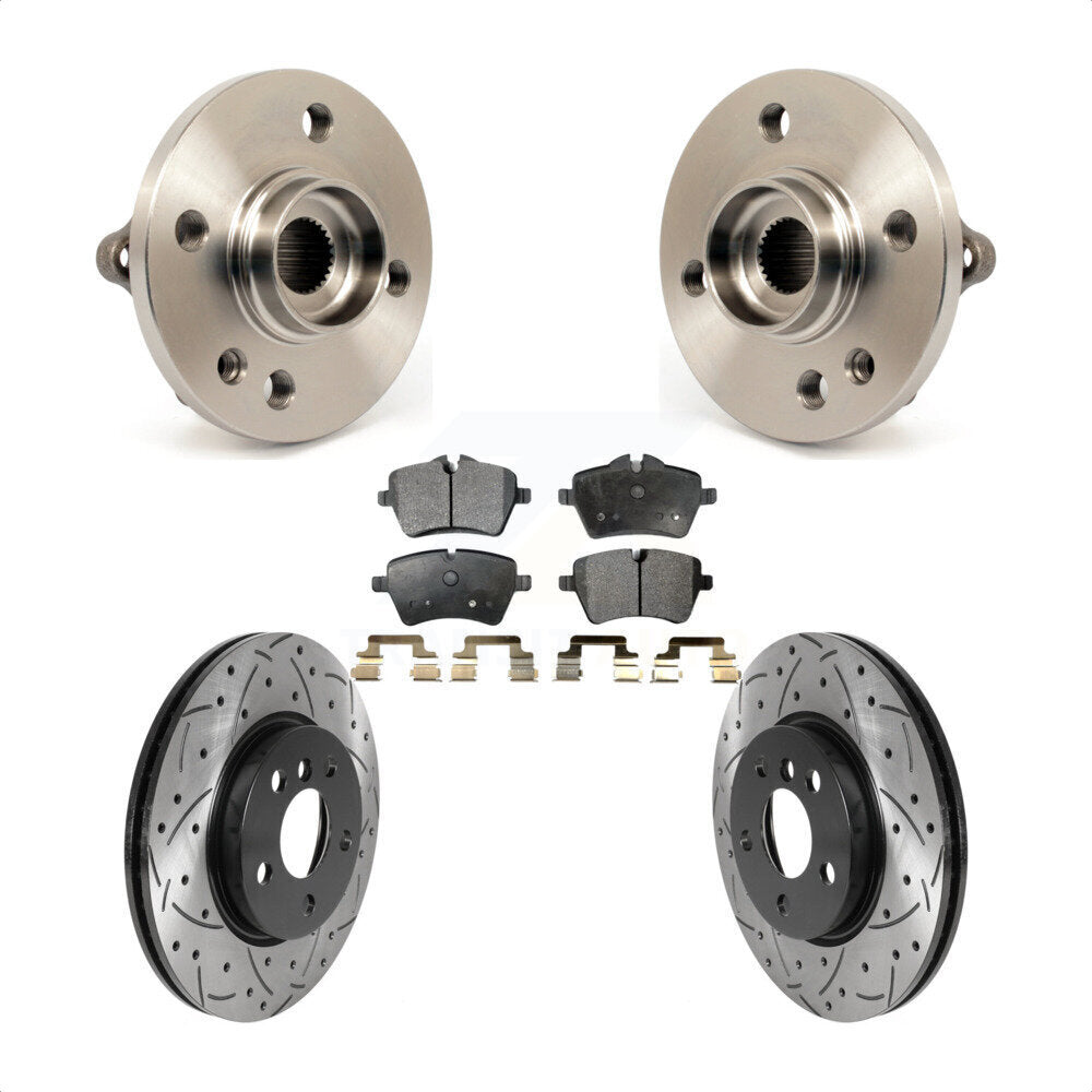 Kit de plaquettes de Rotor de frein, roulement de moyeu avant, fente de perçage, pour Mini Cooper 2014 – 2015 1.6
