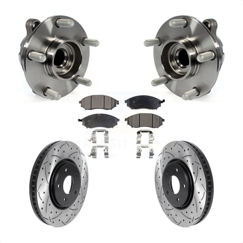 Kit de plaquettes de Rotor de frein, roulement de moyeu avant, fente de perçage, pour INFINITI FX35 FX37 RW