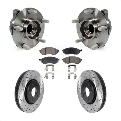 Kit de plaquettes de Rotor de frein, roulement de moyeu avant, fente de perçage, pour INFINITI FX35 FX37 RW