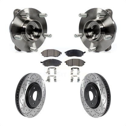 Kit de Rotor et de plaquettes de frein à fente percée, roulement de moyeu avant pour INFINITI FX35 FX37 FX4