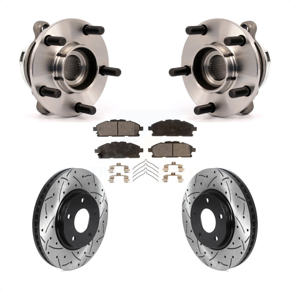 Kit de plaquettes de Rotor de frein, roulement de moyeu avant, fente de perçage, pour Nissan Ques 2011 – 2017