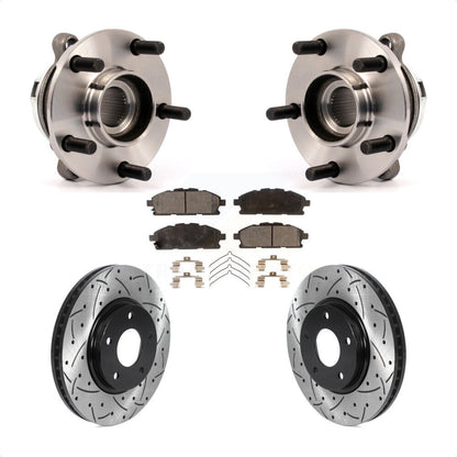 Kit de plaquettes de Rotor de frein, roulement de moyeu avant, fente de perçage, pour Nissan Ques 2011 – 2017