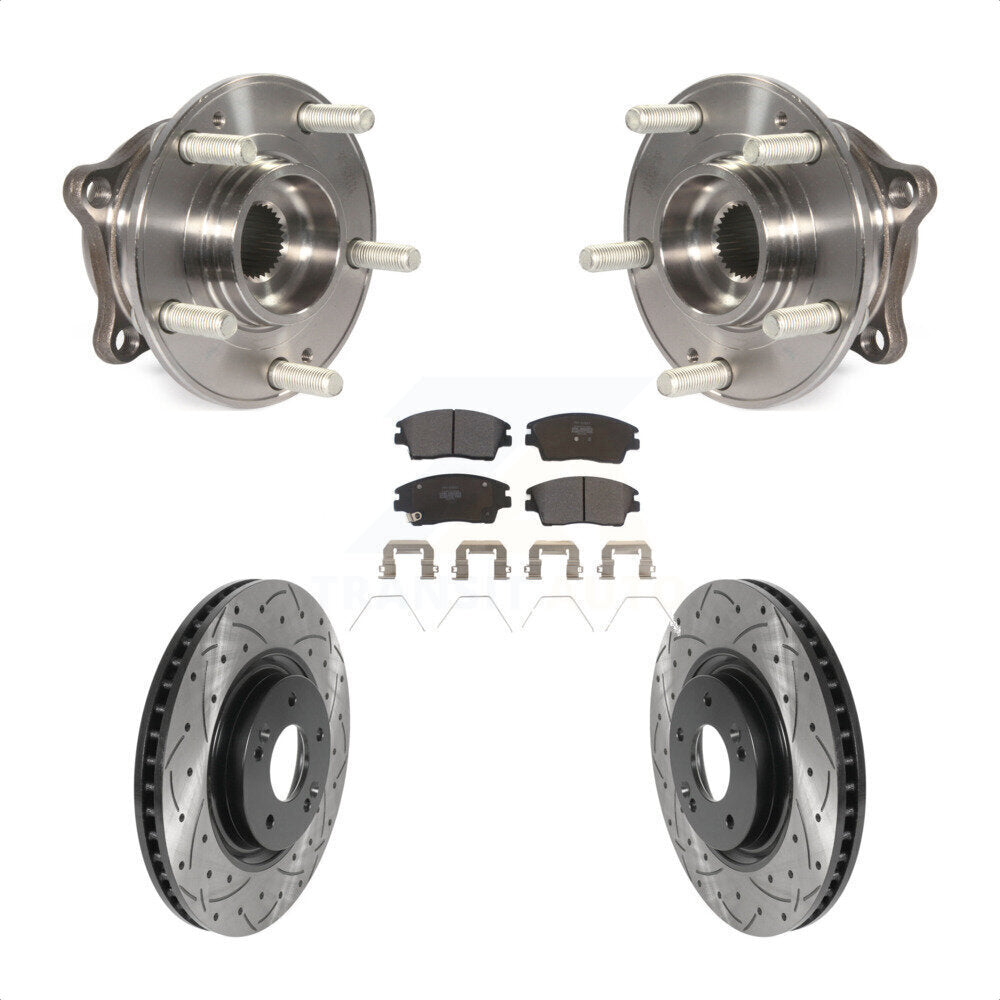 Kit de plaquettes de Rotor de frein, ensemble de roulements de moyeu avant, fente de perçage, pour Kia Sportag