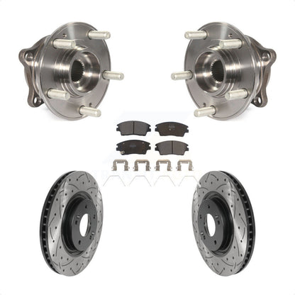 Kit de plaquettes de Rotor de frein, ensemble de roulements de moyeu avant, fente de perçage, pour Kia Sportag