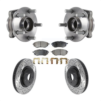 Kit de plaquettes de Rotor de frein, roulement de moyeu avant, fente de perçage revêtue, pour Subaru Forester 2.0
