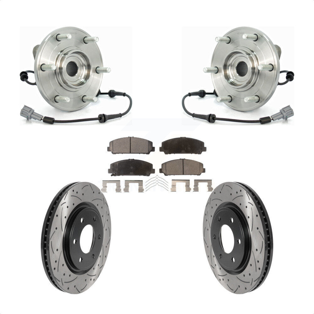 Kit de plaquettes de Rotor de frein, roulement de moyeu avant, fente percée, pour Nissan TITAN Armada QX5