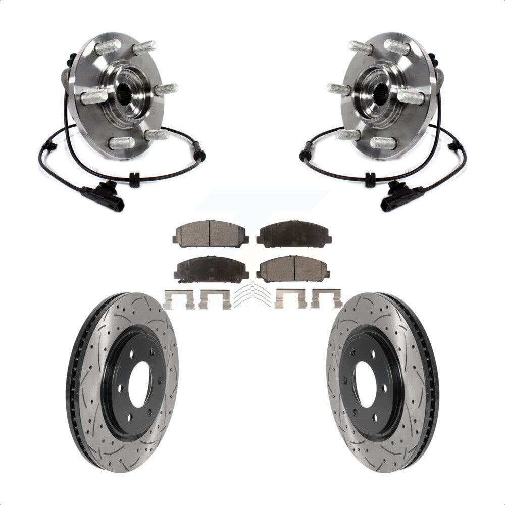 Kit de plaquettes de Rotor de frein, roulement de moyeu avant, fente de perçage, pour INFINITI QX80 Nissan Armad