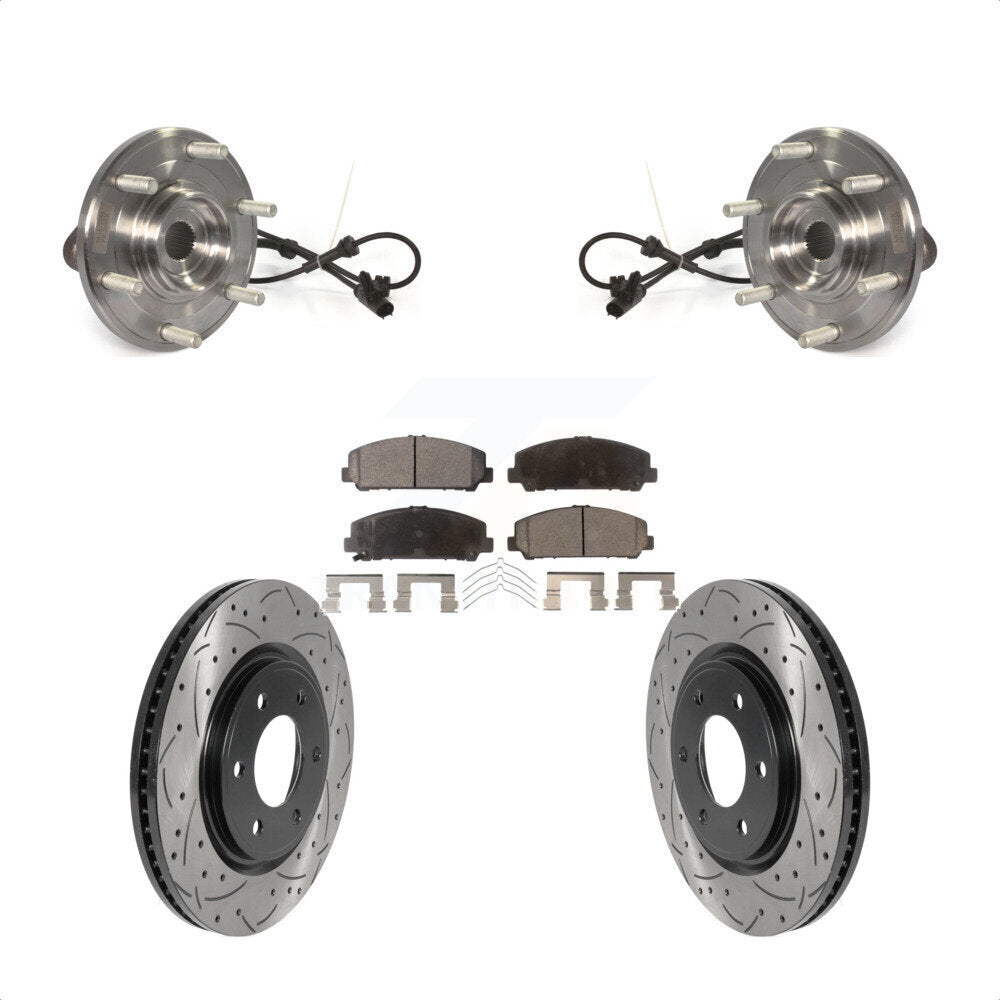 Kit de plaquettes de Rotor de frein, roulement de moyeu avant, fente de perçage revêtue, pour Nissan TITAN Armad