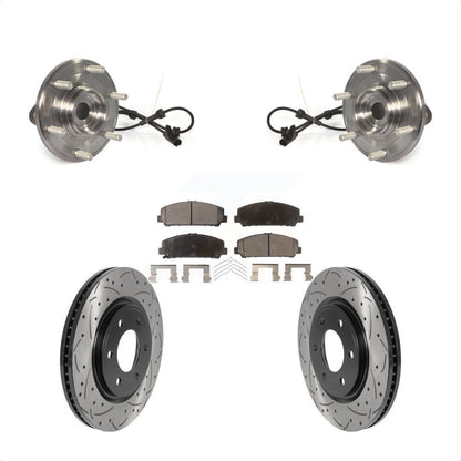 Kit de plaquettes de Rotor de frein, roulement de moyeu avant, fente de perçage revêtue, pour Nissan TITAN Armad
