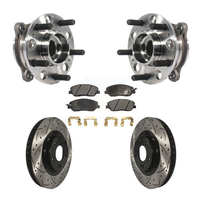 Kit de plaquettes de Rotor de frein, roulement de moyeu avant, fente percée, pour Hyundai Santa Fe XL 3.3