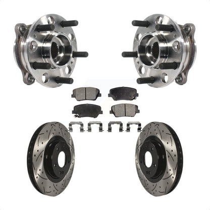Kit de plaquettes de Rotor de frein, roulement de moyeu avant, fente de perçage, pour Hyundai Santa Fe Spor