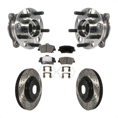 Kit de plaquettes de Rotor de frein, roulement de moyeu avant, fente percée, pour Kia Sorento Hyundai Sant