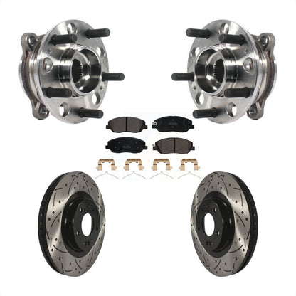 Kit de plaquettes de Rotor de frein, roulement de moyeu avant, fente de perçage revêtue, pour Hyundai Santa Fe X